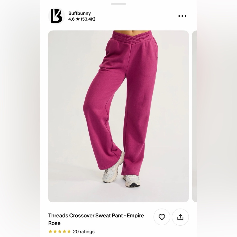 BuffBunny Threads Crossover Sweatpants Empire Rose
